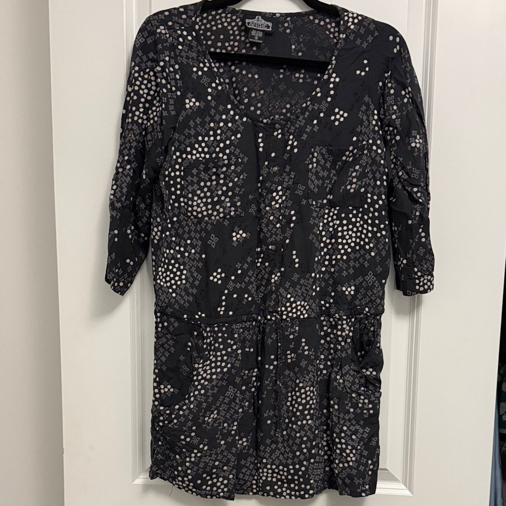 Angie Black and White Patterned Mini Dress